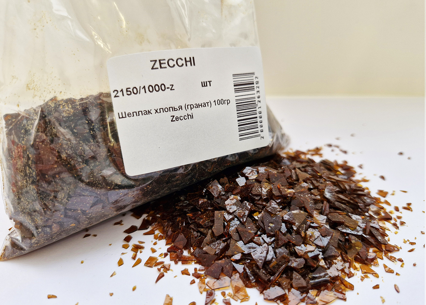 Шеллак хлопья ZECCHI гранат | 100 г